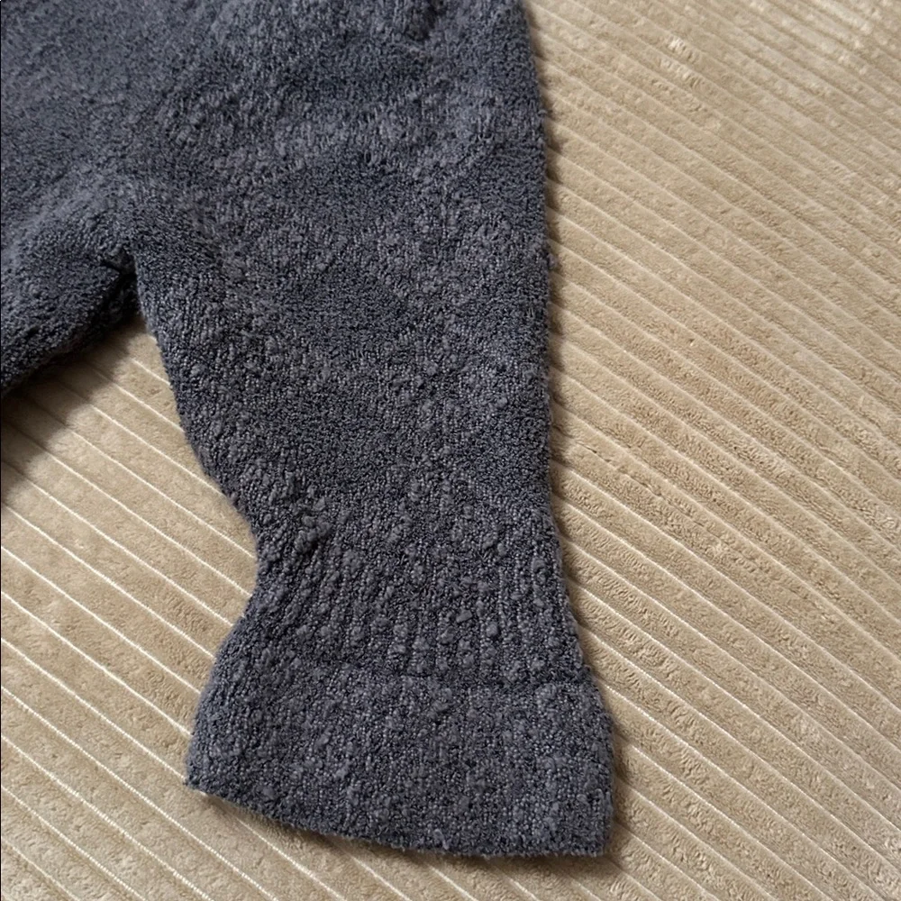 NWT Free People Charcoal Gray Textured V-Neck Button Cardigan small - Picture 8 of 9